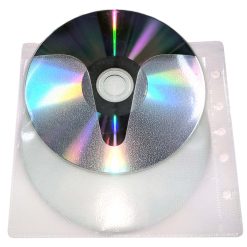 Double CD Wallet with Ring Binder Holes – Clear Polypropylene – 2 Disc (100 Pack)