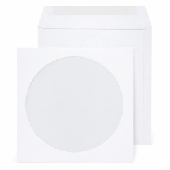 CD Paper Wallet with Window & Adhesive Flap – Single Disc (100 Pack)