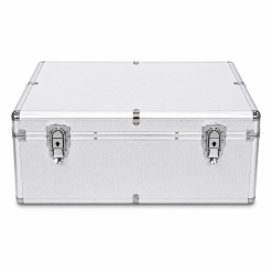 DJ Flight Case Aluminium Style 500 Disc CD DVD Blu-ray Storage Case with Hanging Sleeves – Medium