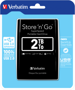 Alternative view of Verbatim Store 'n' Go HDD USB 3.0 Portable Hard Drive 2TB Black