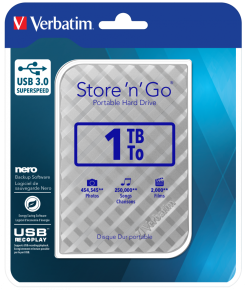 Alternative view of Verbatim Store 'n' Go HDD USB 3.0 Portable Hard Drive 1TB Silver