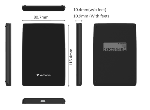 Verbatim Store 'n' Go Slim Portable SSD USB 3.2 Gen 1 External Solid State Drive - 1TB - Image 3
